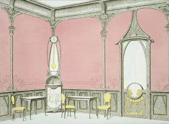 Diseño interior para una brasserie, ilustración de 